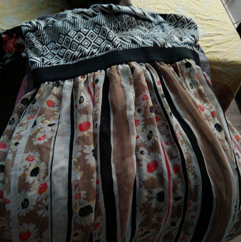 Strapless chiffon dress